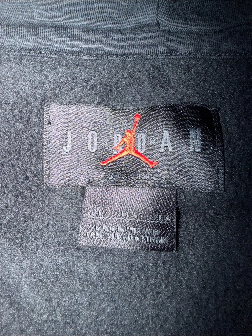 Jordan Black Full-Zip Hooded Jacket with Small Chest Graphic 2x